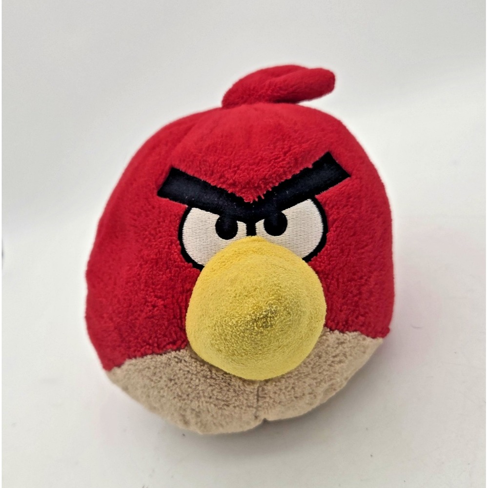 Angry Birds Red Bird Plush 10" Yellow Tan Medium Plushie Stuffed Animal